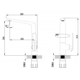 37508148W KATARINA Смеситель д/кухни, хром-белый