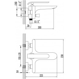 37513148W KATARINA Смеситель д/ванны, хром-белый