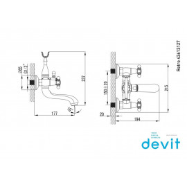 43613127B RETRO 2.0 Смеситель д/ванны