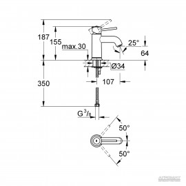 23162000 BauClassic Смеситель для раковины.