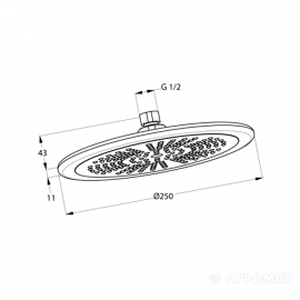 675110500 Freshline Верхний душ-250