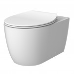 3020155W ACQUA NEW Унитаз подвесной безободочный, тонкая крышка soft-close, quickfix, белый матовый (2пак)