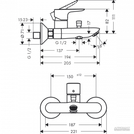 71740000 Talis E Смеситель д/ванны