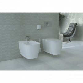 3020150 AFINA Унитаз подвесной, безободочный, крышка soft-close, quickfix (2пак)