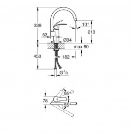 33202002 Eurosmart New T Смеситель д/кухни