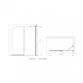 FEN0797P QUEST NEW Шторка стеклянная на ванну, универсальная 1150х1400 стекло шиншилла