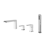 43128141W IVEN Смеситель д/ванны врезной (на 4 отверстия), хром/белый