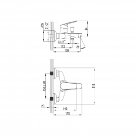 10120015 SHAPE Смеситель д/ванны
