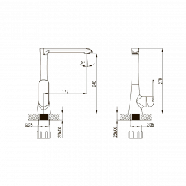 43108141W IVEN Смеситель д/кухни, хром-белый