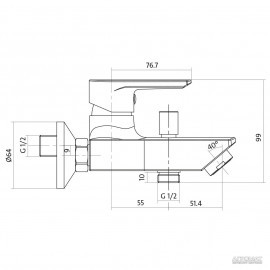 VERO S951-004 змішувач для ванни та душу