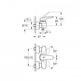 23720003 Eurostyle Solid смеситель для биде, хром