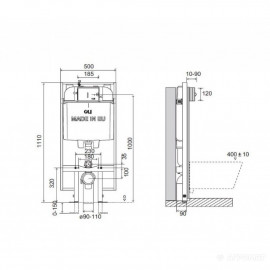 601803 OLI 74 PLUS S90 инсталляция для унитаза механическая 1пак