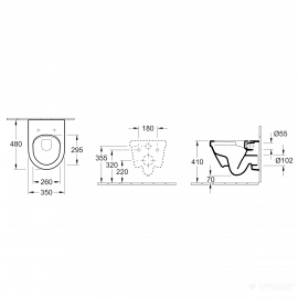 4687HR01 ARCHITECTURA Унитаз подвесной DirectFlush + 9M66S201 Крышка
