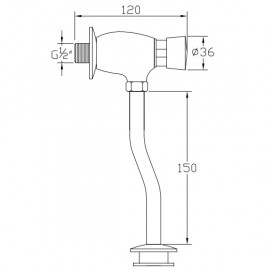 11822 Сливной механизм для уринала, хром