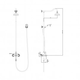 34520142 Charlestone ceramic Душевая система, хром