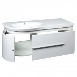 0022120 FLY Тумба 120 з раковиною, білий глянцевий колір (2пак)