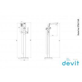 37561148 KATARINA Смеситель д/ванны с пола, хром