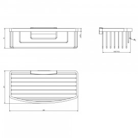 2772360 Полочка для душа глубокая со скрытым монтажом и системой Lift & Clean, хром