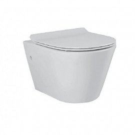 8320020 TOPIC Унитаз подвесной без ободка + супертонкая крышка soft close (2уп)