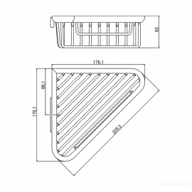 3545 001 05 - SYSTEM2 Полочка-корзина для душа угловая, со скрытым креплением хром