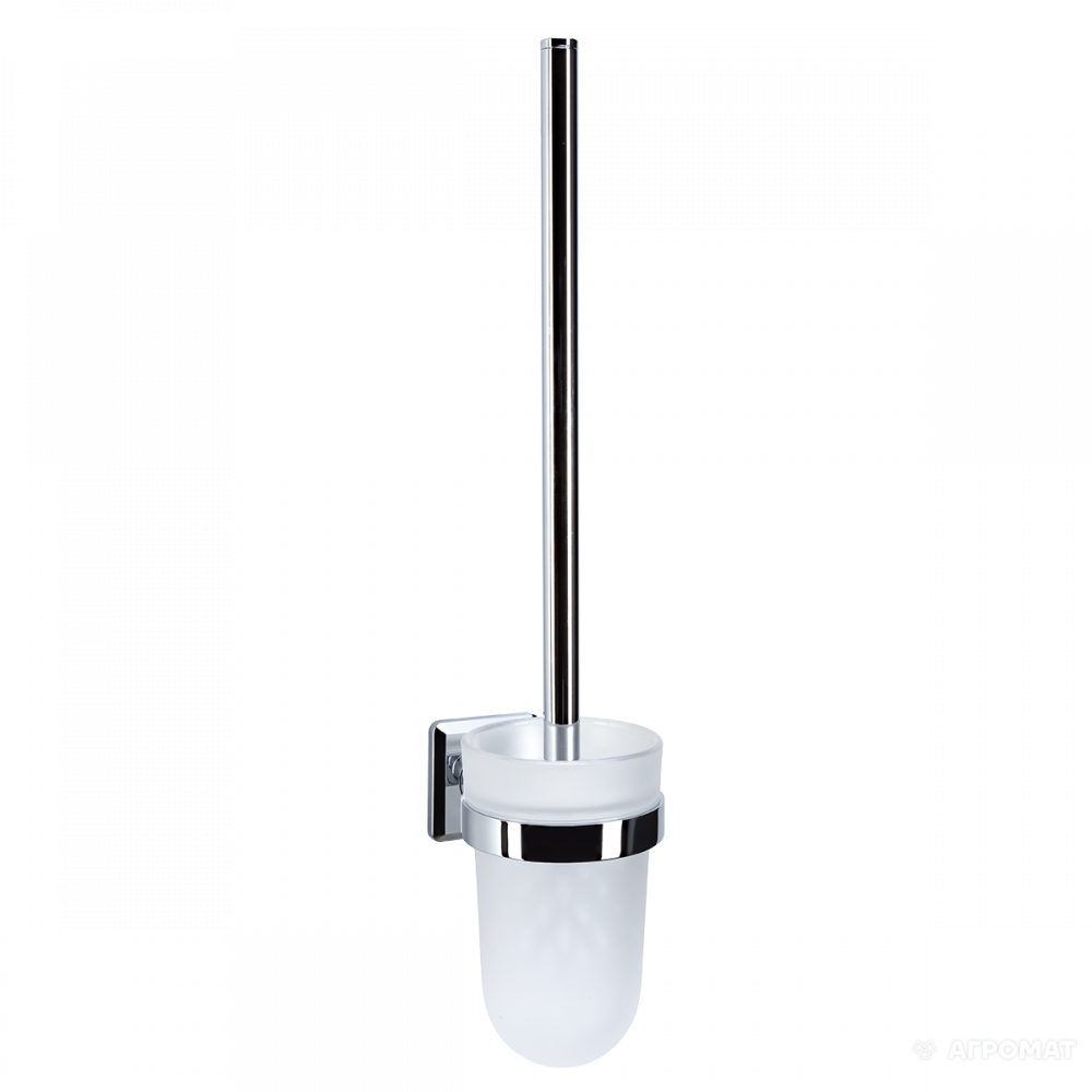 002-1361 S8000 Щетка д/унитаза+чаша упр., хром/стекло мат