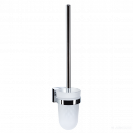 002-1361 S8000 Щетка д/унитаза+чаша упр., хром/стекло мат