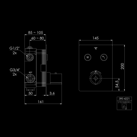 390 4221 Термостат д /душа в/м