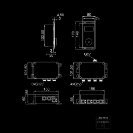 390 4645 Электронный смеситель д/душа с цифровым дисплеем