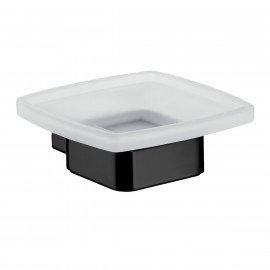 0530 133 00 LOFT BLACK Мыльничка+держатель подв., черная матовая/стекло сатин.