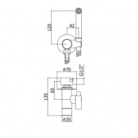 ZDUP 110 CR TWEET ROUND MIX Tondo Набор гигиенического душа, хром
