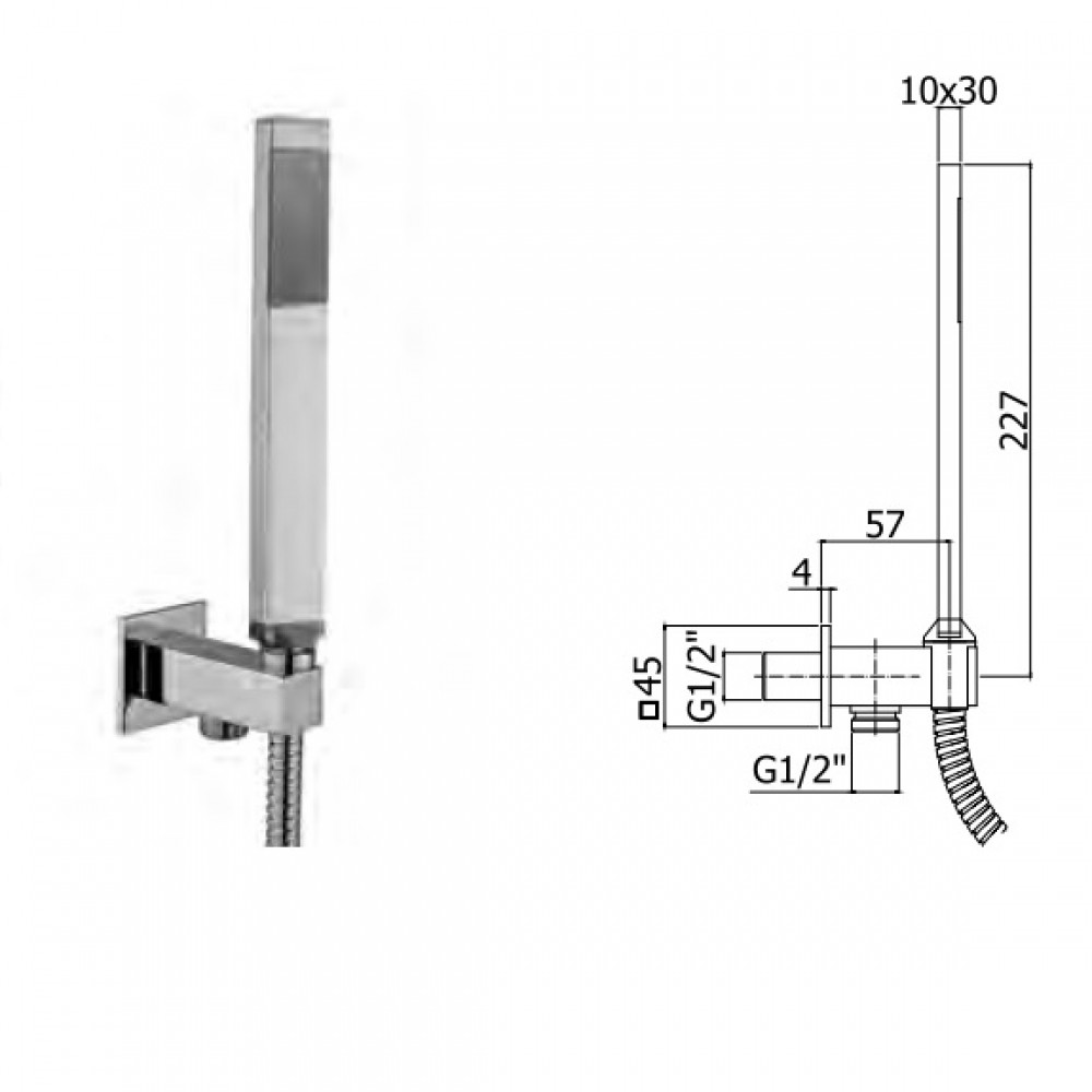 ZDUP 095 NO Quadro Душевой набор, черный. мат