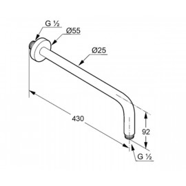 665149100 A-QA/Freshline white Держатель-400 верхнего душа