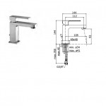 EL 071 CR ELLE змішувач для раковини без донного клапану, хром