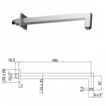 ZSOF 063 NO elle-effe Держатель верхнего душа, 400 мм, чер.мат