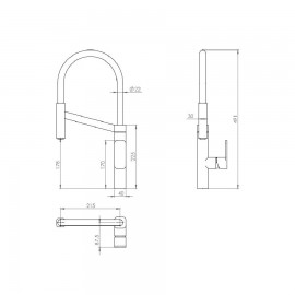 56120 UP Смеситель д/кухни, хром