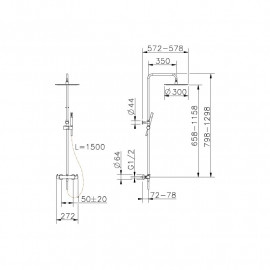 15020140B ART Термостатическая душевая система, черный матовый (1пак)