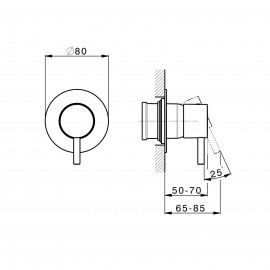 15017140B ART Смеситель скрытого монтажа д/душа, черный матовый