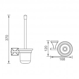 6060151 CLASSIC Щетка для унитаза (+ держатель, стакан)