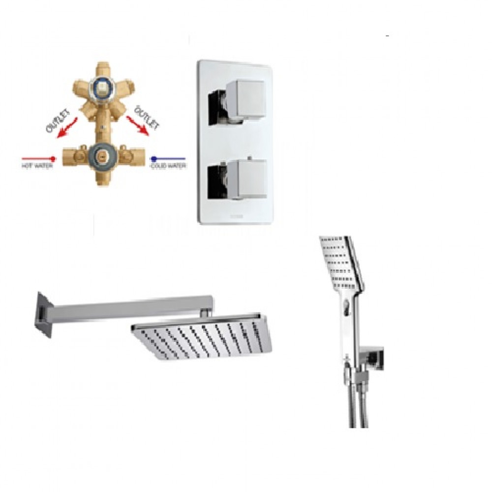 M00673 030 COSMO/2 Комплект душевой системы (наружная часть + внутренняя часть + ручной душ + верхний душ) хром