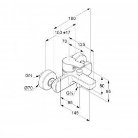 376819165 Pure&Easy white Смеситель д/ванны