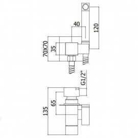 ZDUP 112 CR TWEET SQUARE MIX Tondo Набор гигиенического душа, хром