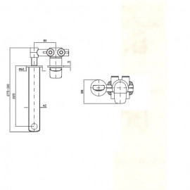 ZBR674 Brim Зовнішня частина вбудовного змішувача для раковини  на 2 отв. з виливом 225 мм, хром