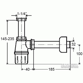 108694 Сифон пласт. под д/клапан