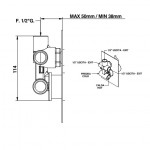 9763/3 Внутренняя часть смесителя для душа на 3 потребителя