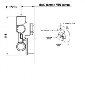 9763 Внутренняя часть смесителя для душа/ванны