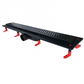 STY-H-70-FF Душовий канал  з чорною  решіткою   Гармонія  , 700 мм