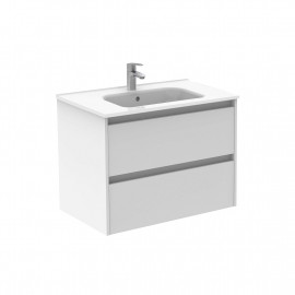 C0074266 Sansa Комплект меблів: тумба+раковина+дзеркало 80см, білий глянцевий