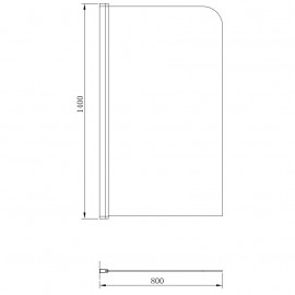 FEN0794P QUEST Шторка стеклянная на ванну, реверсионная, 1400х800 стекло шиншилла