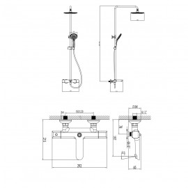 37520121 FRESH Термостатическая душевая система, хром