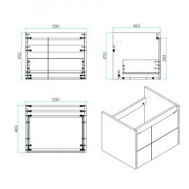 0020110W LAGUNA Тумба 60 з раковиною, білий